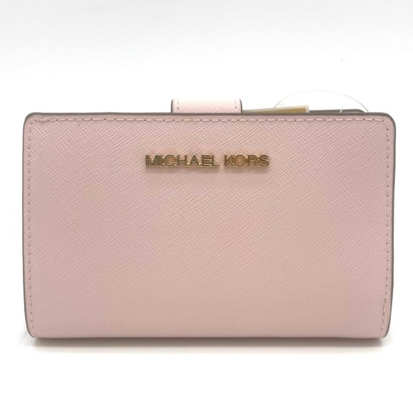 Michael Kors Medium Bifold Zip Chain Wallet Powder Blush (NWT) - Picture 1 of 8
